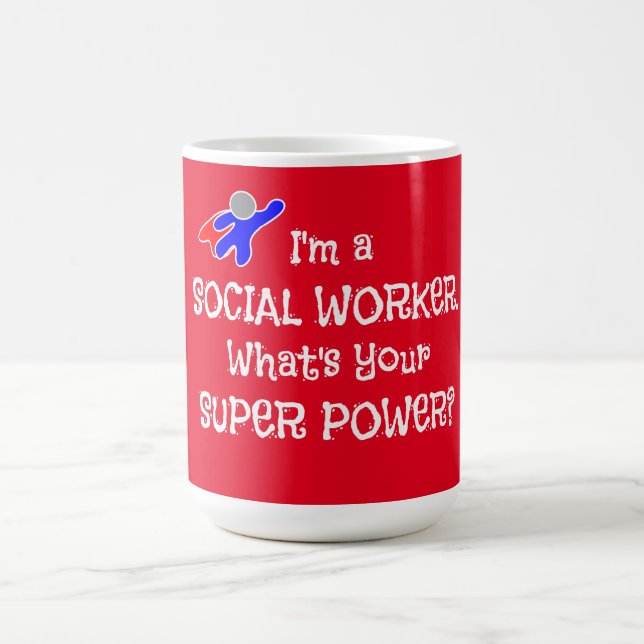 Taza De Café Superhéroe de trabajador social (Centro)