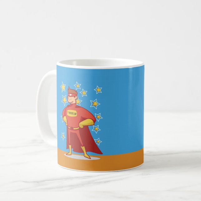 Taza De Café Superhéroe del Día del Primer Padre (Anverso izquierdo)
