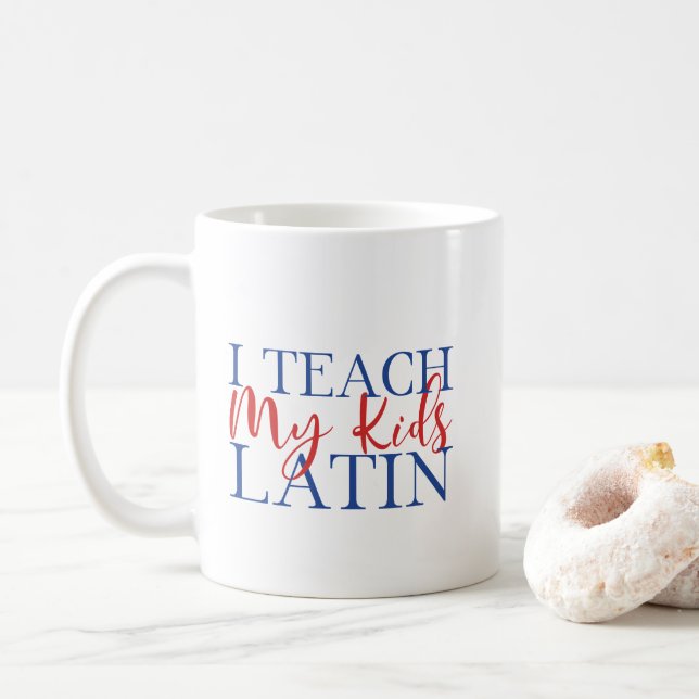 Taza De Café Superhéroe latino del colegio de personalizable (Con donut)