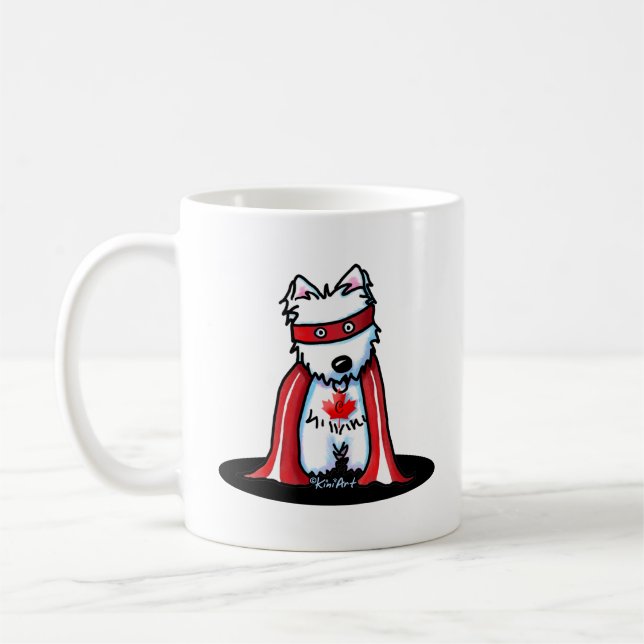Taza De Café Superhéroe occidental canadiense kiniArt (Izquierda)