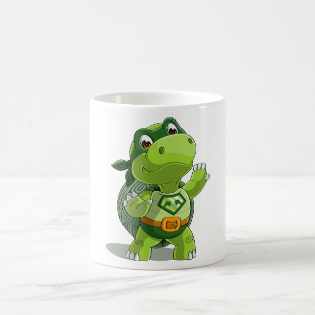 Taza De Café Superheroína de tortuga suave (Centro)