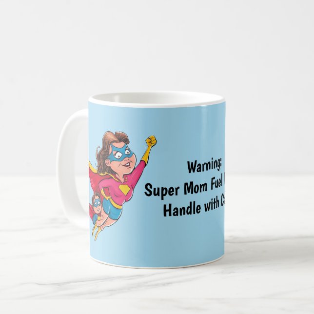 Taza De Café Superheroína mamá personalizada (Anverso izquierdo)