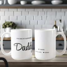 Superheroína personalizada Dad Mug - Nombre de niñ