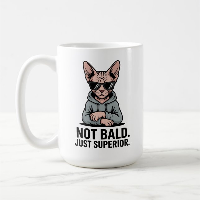 Taza De Café Superior Sphynx Cat Sarcastic Attitude Art (Izquierda)