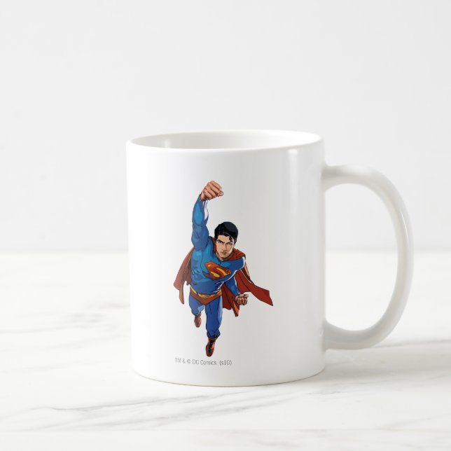 Taza De Café Superman Volando hacia delante (Derecha)