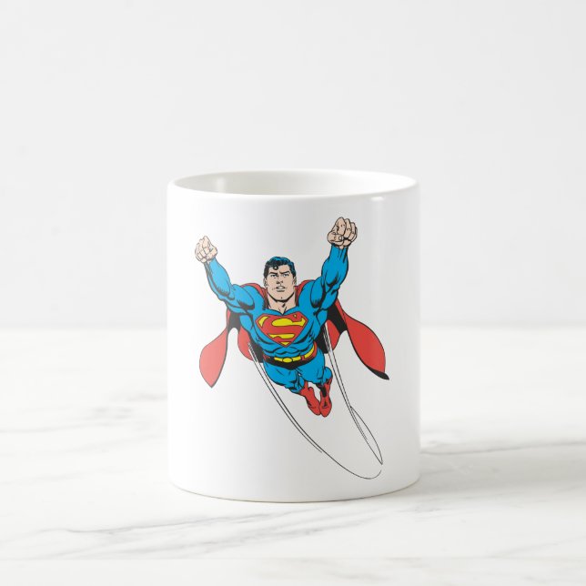 Taza De Café Superman vuela hacia adelante (Centro)