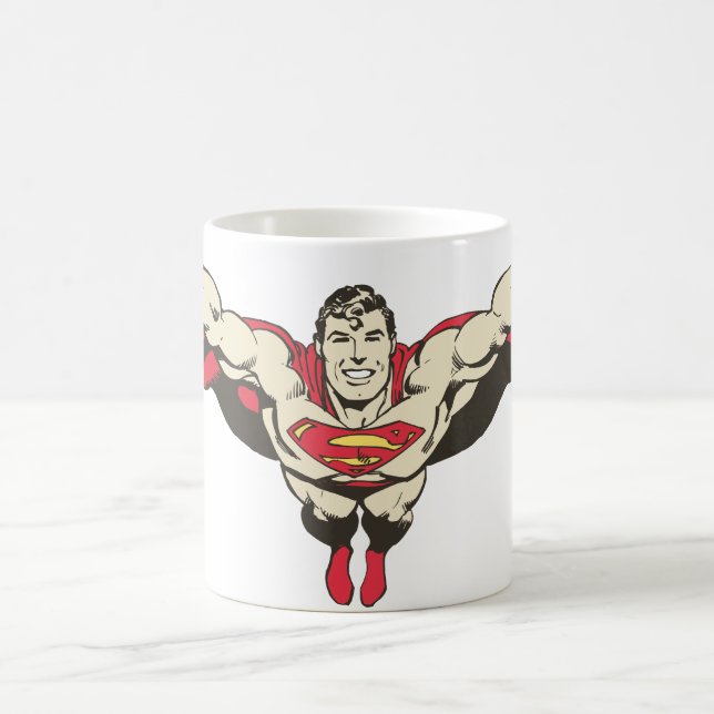 Taza De Café Superman vuela hacia adelante (Centro)