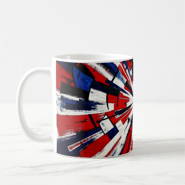 Taza De Café Supernova Pop – Explosión Geométrica Abstracta (Izquierda)