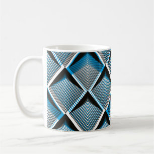 Taza De Café Superposición de rayas azules geométricas sin sold