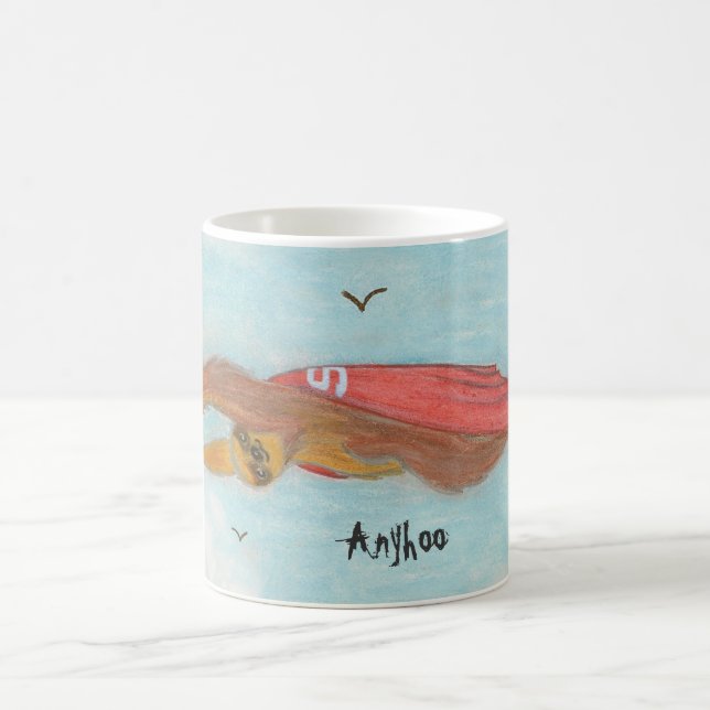 Taza De Café Supersloth volando con la leyenda 'Anyhoo' (Centro)