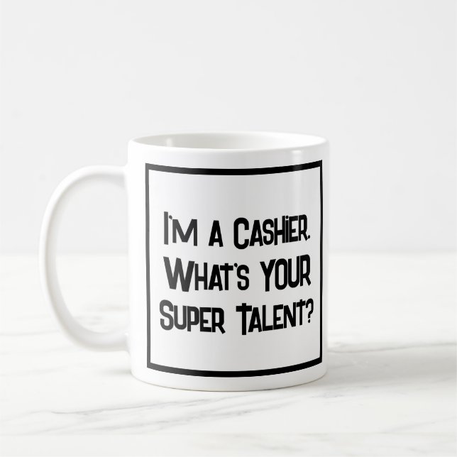 Taza De Café Supertalento de cajero. Coffee Mug (Izquierda)