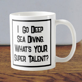 Taza De Café Supertalento del buceo del mar profundo. Coffee Mu