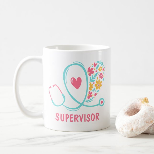 Taza De Café Supervisor de enfermería regalo café Mug (Con donut)