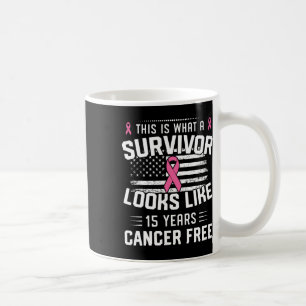 Taza De Café Superviviente de cáncer 15 años libre de cáncer de