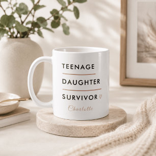 Taza De Café Superviviente Personalizada de Hija Adolescente Mo