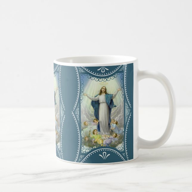 Taza De Café Suposición de los ángeles bendecidos del Virgen (Derecha)