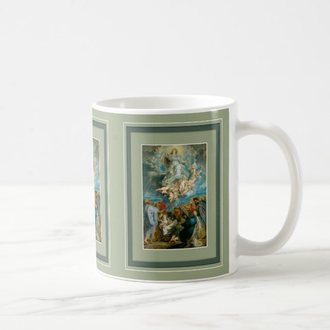 Taza De Café Suposición del Virgen María bendecido al cielo (Derecha)