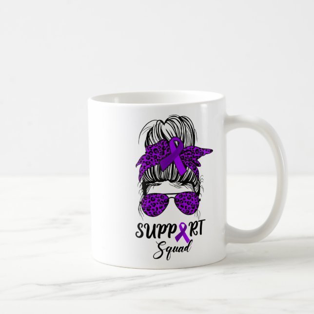 Taza De Café Support Squad Messy Bun Purple Warrior Heimerheime (Derecha)