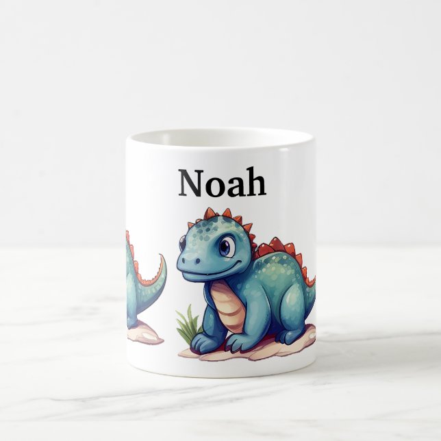Taza De Café Supresión de dinosaurios para niños personalizados (Centro)