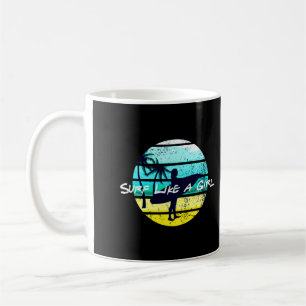 Taza De Café Surf Como Un Chica Chica Surfista Regalo Surfboard