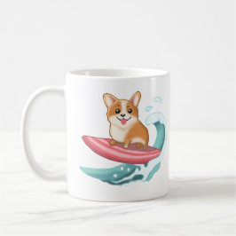 Taza De Café Surf Cute Corgi