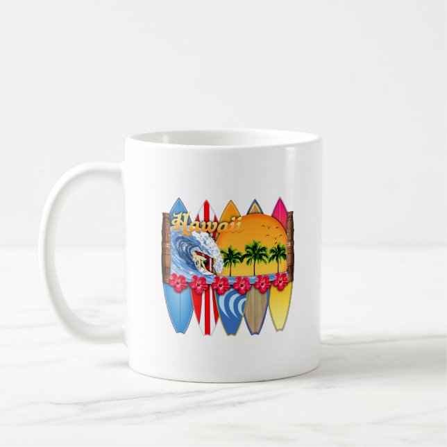 Taza De Café Surf en las Islas Hawái (Izquierda)