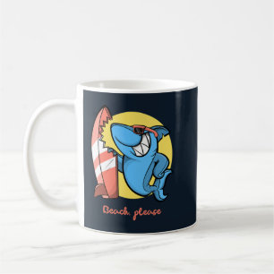 Taza De Café Surf Shark Beach Por Favor