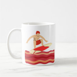 Taza De Café Surfboard en la ola Bacon