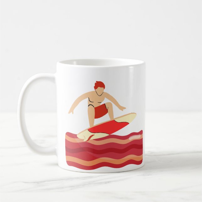 Taza De Café Surfboard en la ola Bacon (Izquierda)