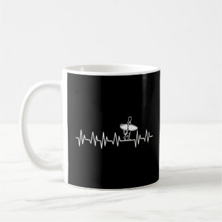 Taza De Café Surfboard Guy Heartbeat Pulse Line Surfboard Beach