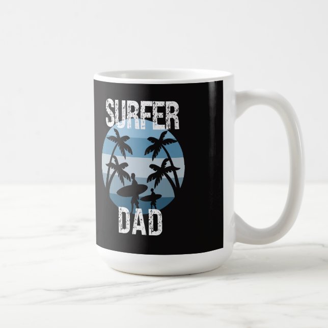 Taza De Café Surfer Dad Pegatina (Derecha)
