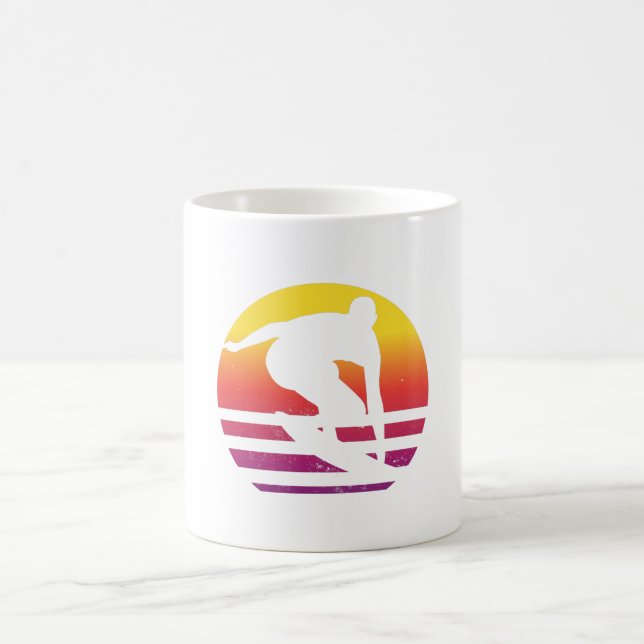 Taza De Café Surfer Retro Surfing Sunset (Centro)