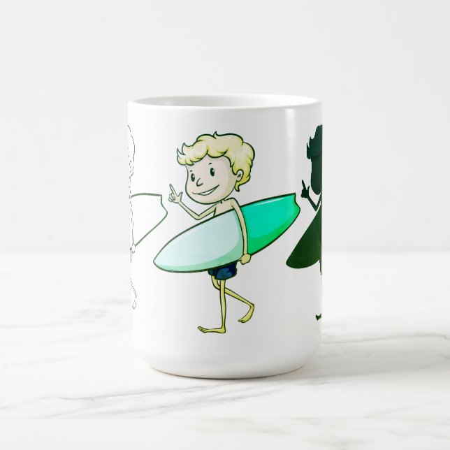 Taza De Café Surfing Boy Sketch Coffee Mug (Centro)