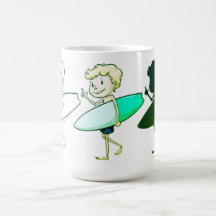 Taza De Café Surfing Boy Sketch Coffee Mug