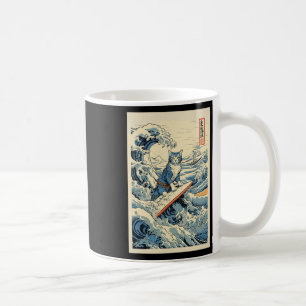 Taza De Café Surfing Cat Hokusai Great Wave Off Kanagawa Japane