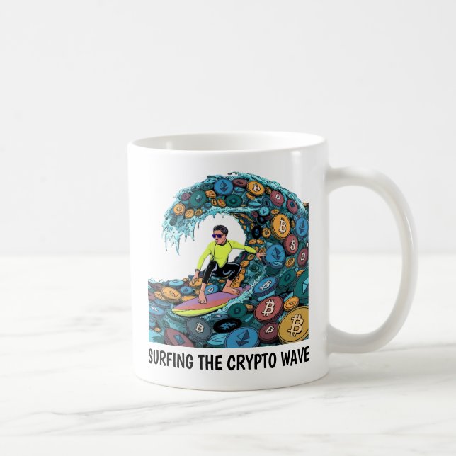 Taza De Café Surfing Crypto (Derecha)