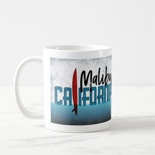 Taza De Café Surfing de Malibu California (Izquierda)