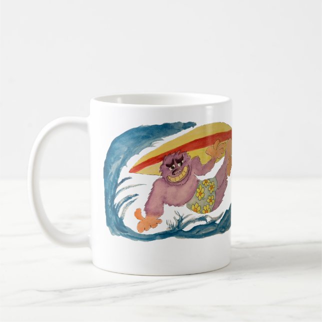Taza De Café Surfing Gorilla (Izquierda)