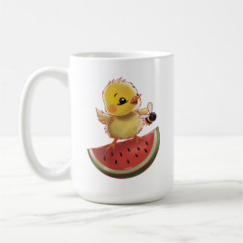 Taza De Café Surfing on a watermelon