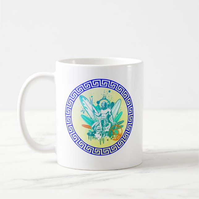 Taza De Café Surfing Poseidon (Izquierda)