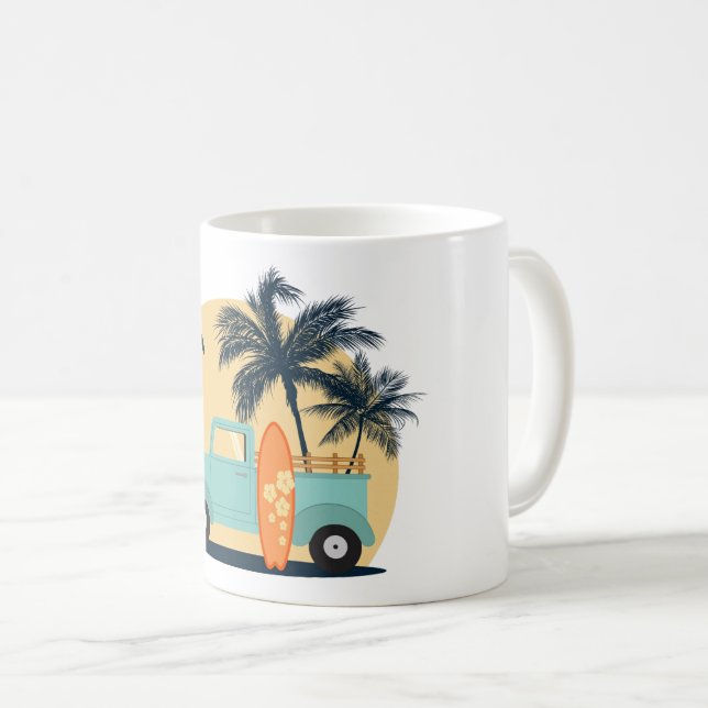 Taza De Café Surfing Retro Coffee Mug (Anverso derecho)