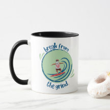 Taza de café Surfing Santa