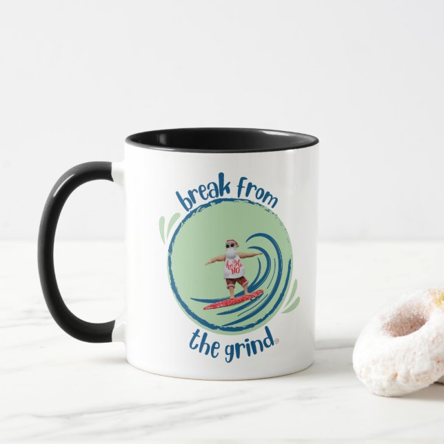 Taza de café Surfing Santa (Con donut)