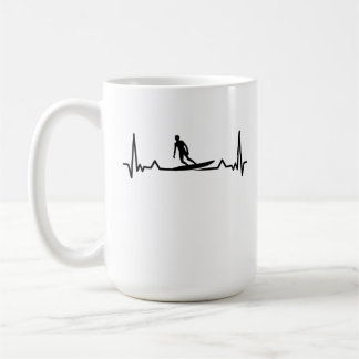 Taza De Café Surfing Surf Heartbeat Line Divertidos regalos
