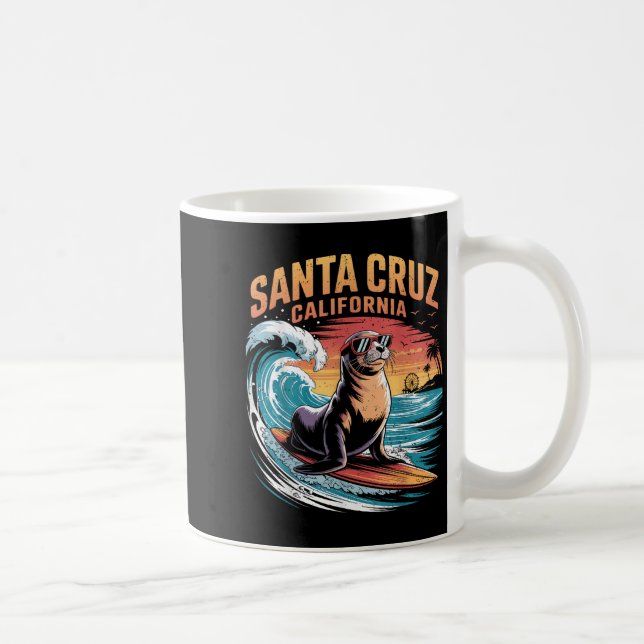 Taza De Café Surfing Surfing 70 Santa Cruz California Retro de  (Derecha)