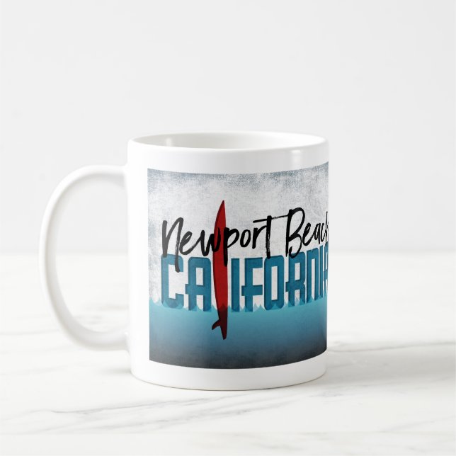 Taza De Café Surfing Surfing de Newport Beach California (Izquierda)