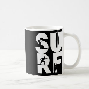 Taza De Café Surfista con tablas de surf en jinete de olas de s
