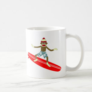 Taza De Café Surfista de mono de sock
