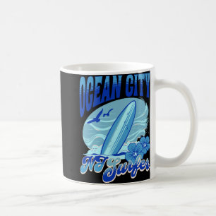 Taza De Café Surfista de Nueva Jersey Playa de Ocean City Nj Ar