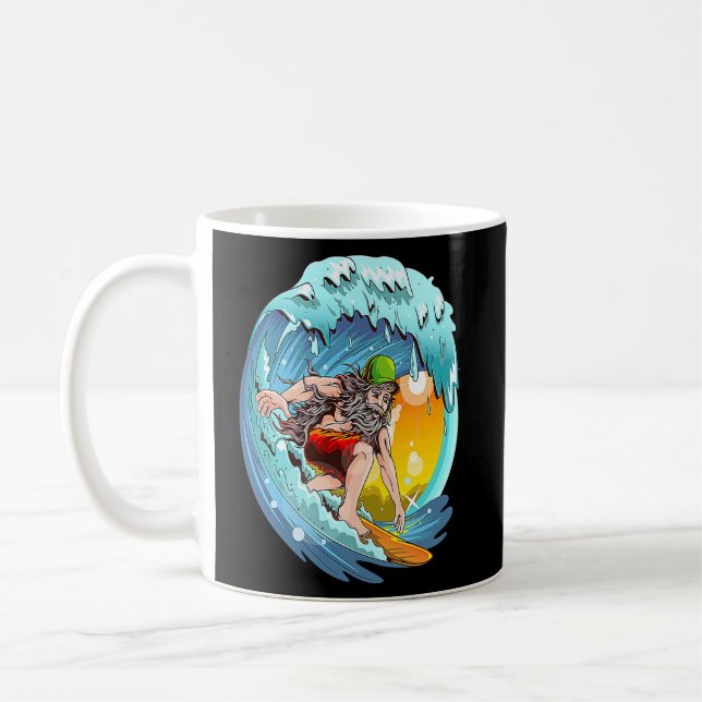 Taza De Café Surfista Hippie Adventure Nunca Fue Muy Viejo (Izquierda)